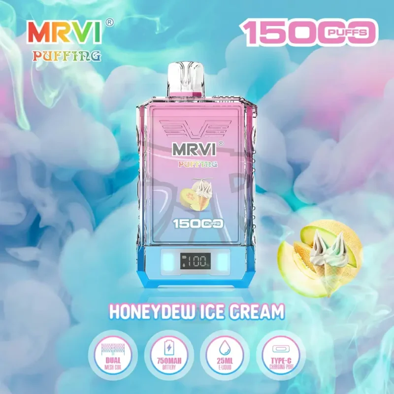 Fabbrica originale MRVI PUFFING 15000 PUFFS 2 5 Nicotine Dual Mesh Coil usa e getta Vape Pen con E Liquid Power Screen Display 5
