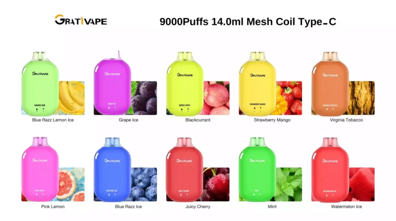 Original Factory Grativape Boom 9000 Puffs 0%, 2%, 3%, et 5% Nicotine Wholesale Disposable Vape Pen with 10 Flavors 2