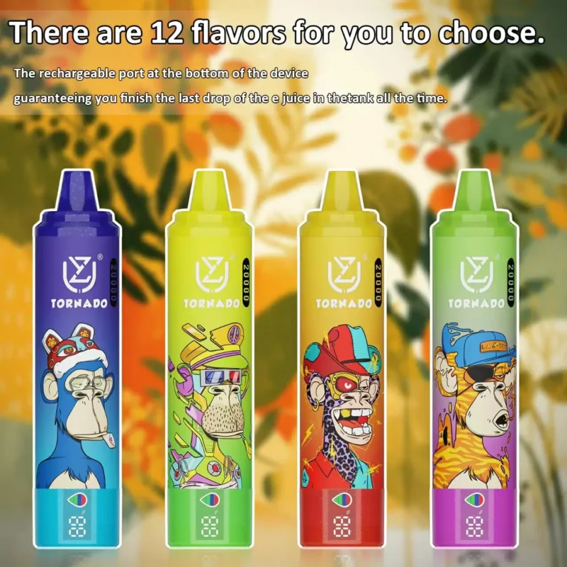 UZY Tornado 20000 Puffs Ultimate hohe Kapazität Einweg Vape Pen mit 28ml Kapazität und Mesh Coil Technologie Nikotin 0 2 3 5 6