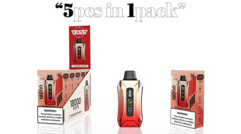 Wholesale VASY SORA 18000 Puffs Disposable Vape Pen with Double Mesh Coil Multiple Nicotine Options and LED 1