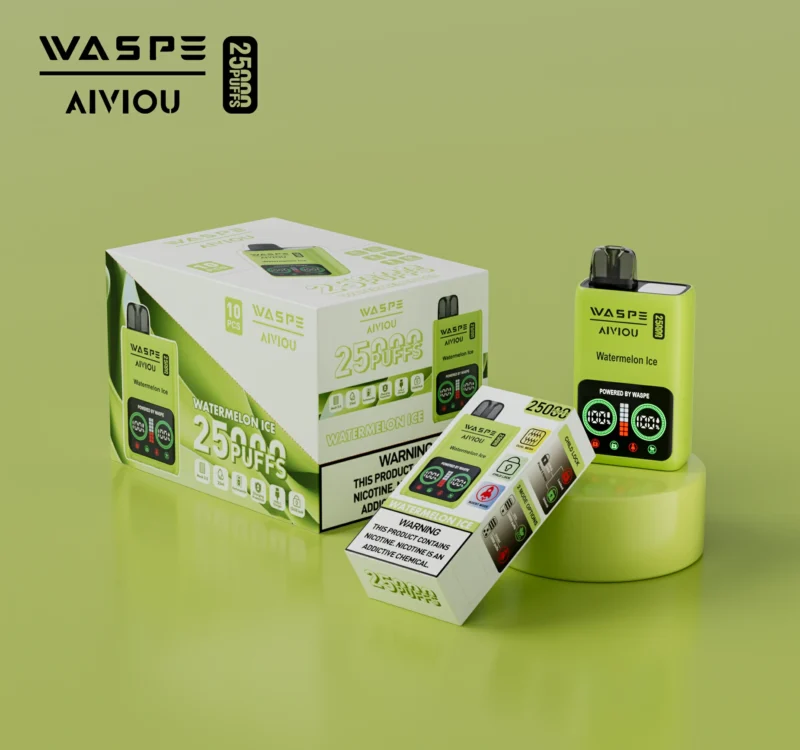 Wholesale WASPE 25000 PUFFS Dual Mesh Disposable Vape Pen with LCD Display 25ml 0 2 5 Nicotine Options 2