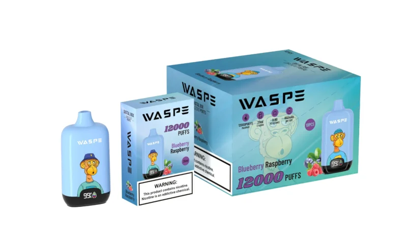 Wholesale Waspe 12000 Puffs Digital Box Vape Pen Disposable with LCD Display 20ml Capacity Mesh Coil Multiple Nicotine Levels 0 2 3 5 15
