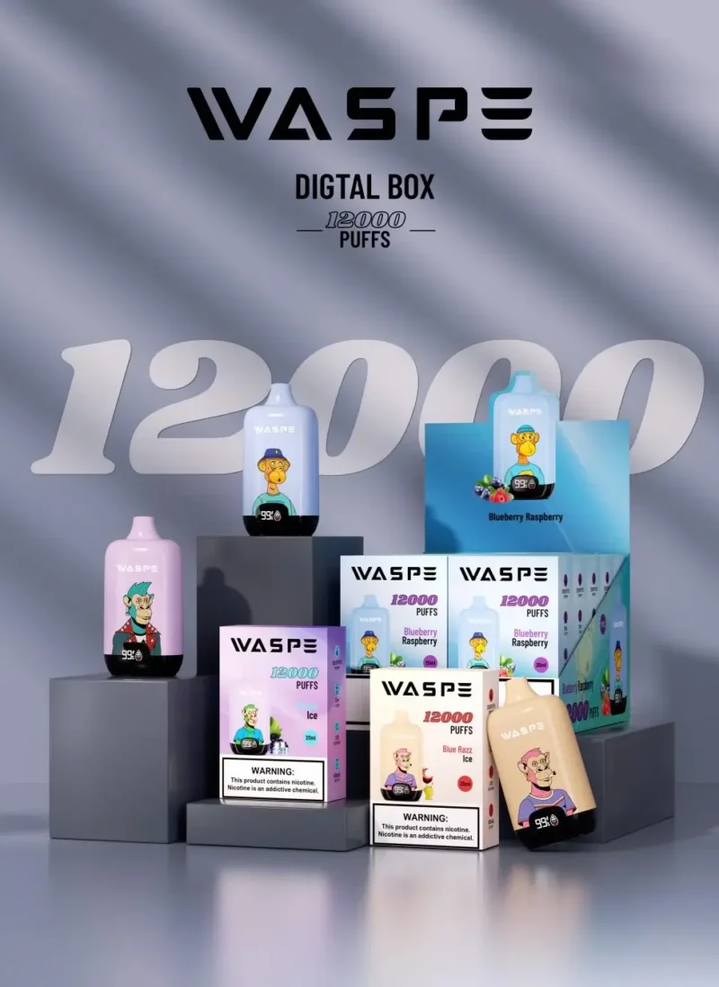 WASPE 12000 bouffées jetables 0% 2% 3% 5% Nicotine 15 saveurs Rechargeable
