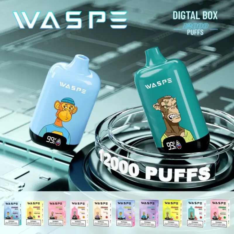 Wholesale Waspe 12000 Puffs Digital Box Low Nicotine Disposable Vape Pen with LCD Display 20ml Multiple Flavors 2