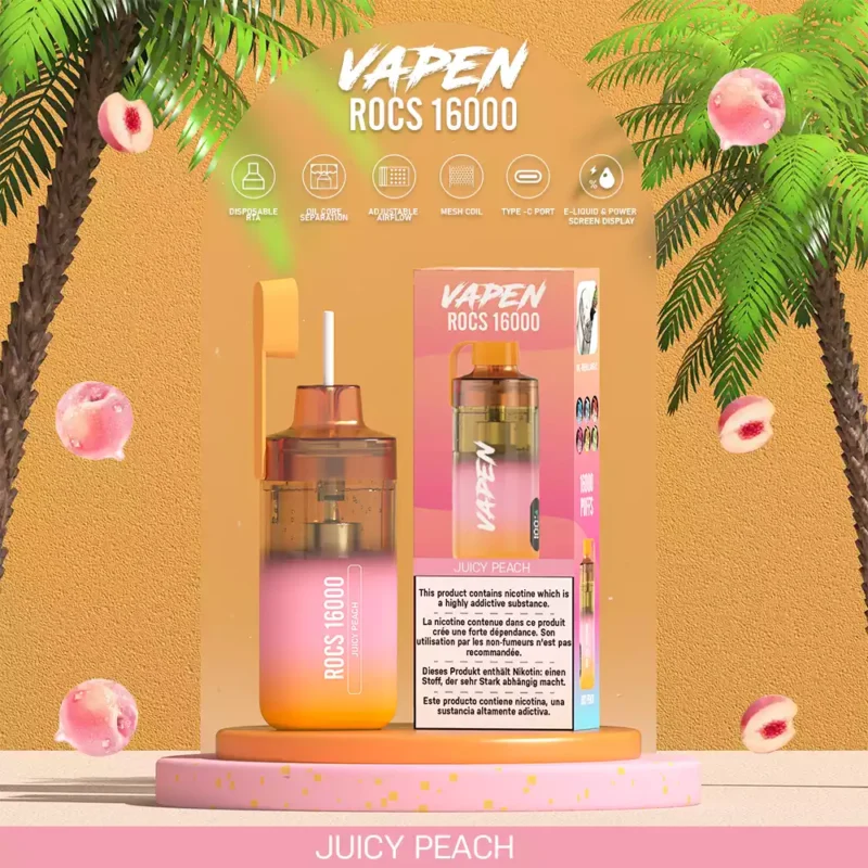 VAPEN ROCS 16000 PUFFS Rechargeable 2 5 Low Nicotine Refillable Oil Buy Bulk Wholesale Disposable Vape China Original Factory Shipping 12
