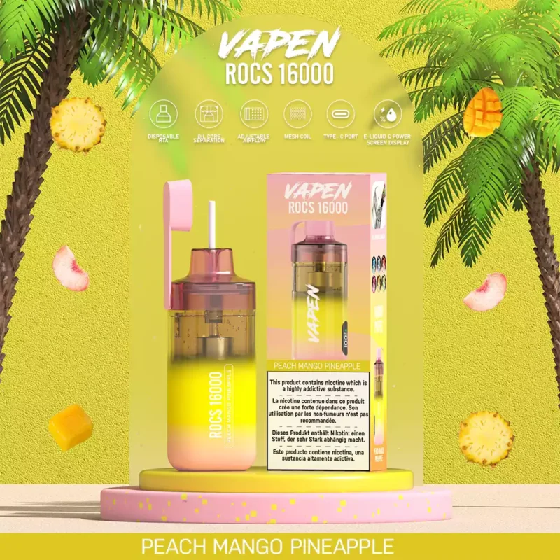 Fabbrica originale VAPEN ROCS 16000 PUFFS 2% 5% Bassa Nicotina 650mAh Ricaricabile Acquista all'ingrosso Vape usa e getta
