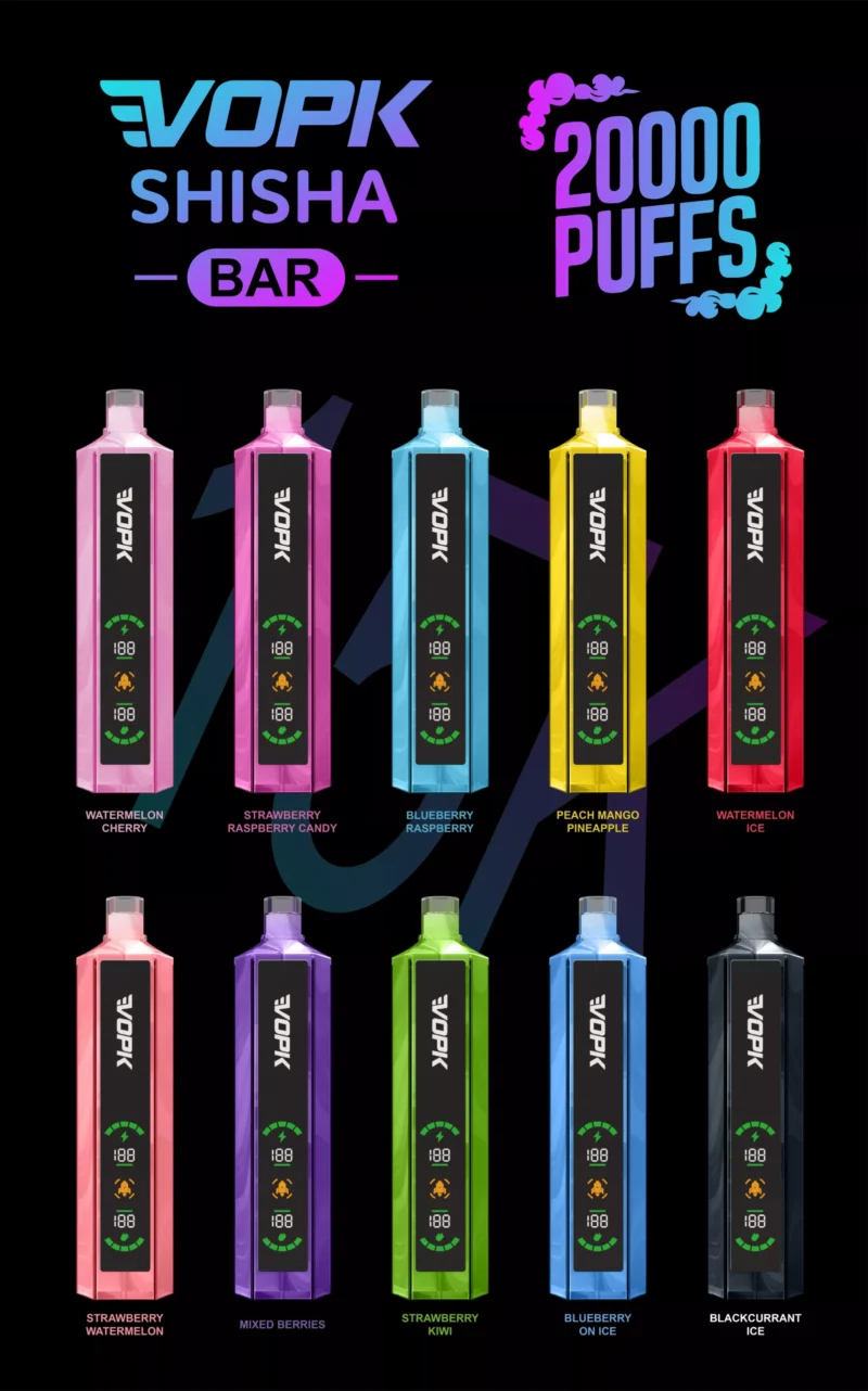 VOPK Shisha Bar 20000 Puffs wiederaufladbare Einweg Vapes Pen Großhandel niedrigen Nikotin 0% 2% 3% 5% Original Factory Bulk Buy 2