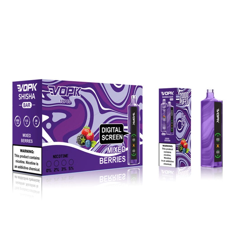 VOPK Shisha BAR 20000 Puffs Wiederaufladbare Einweg Vape Pen Großhandel 0 2 3 5 Niedrig Nikotin LED Bildschirm Original Versand Bulk Kaufen Bester Preis 1