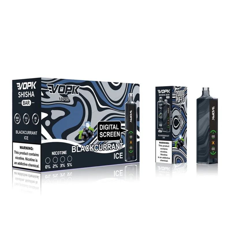 VOPK Shisha BAR 20000 Puffs Rechargeable Disposable Vape Pen Wholesale 0 2 3 5 Low Nicotine LED Screen Original Shipping Bulk Buy Best Price 12