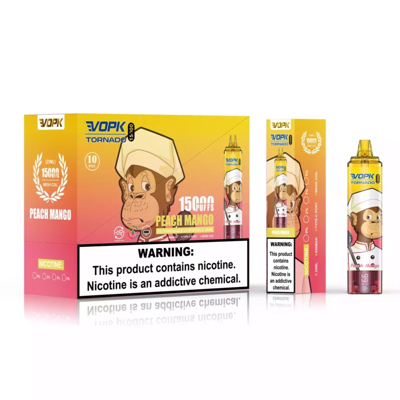 VOPK TORNADO 15000 Puffs Bulk Buy Rechargeable 0 2 3 5 Low Nicotine Disposable Vape Wholesale Adjustable air LED Display 2025 Hot 8
