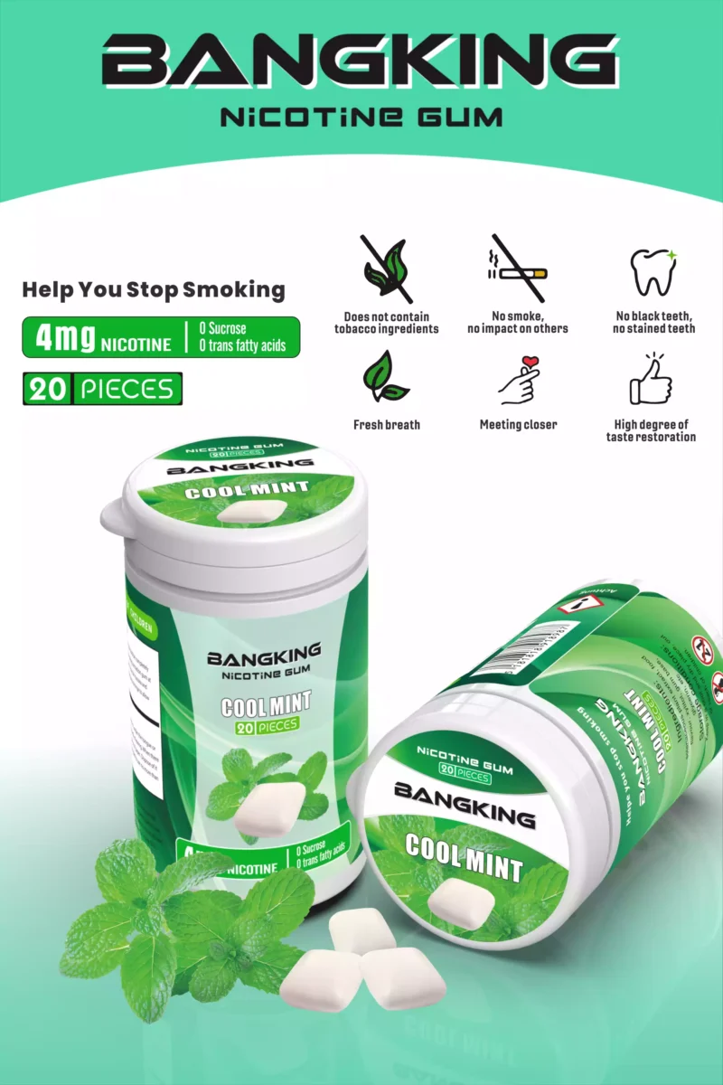 Wholesale Bang king NICOTINE GUM Low Nicotine Original Disposable Vape Pen Factory with 2 Flavors 5 scaled