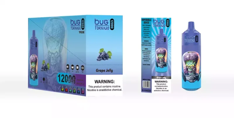 BUG 03 Sans Ecran 12000 Bouffées Caractéristiques Mesh Coil 16ml E Liquid 2 Nicotine Type C Rechargeable LED Display RGB Light With Lanyard 3