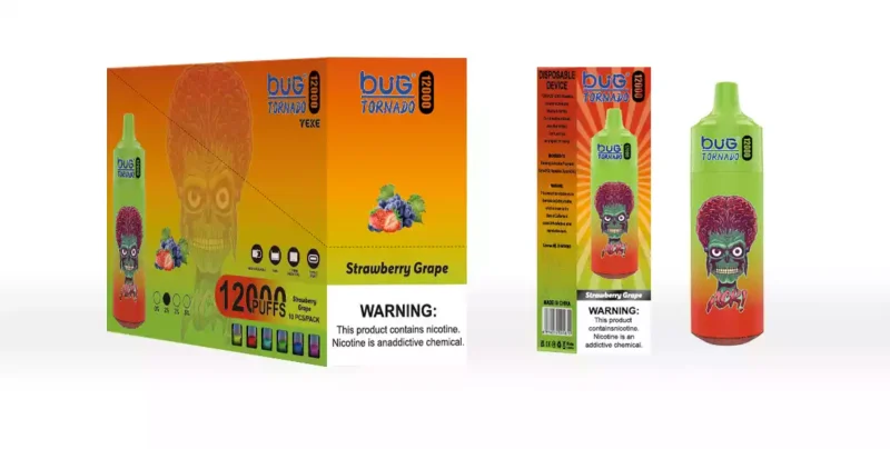 BUG 03 Sans Ecran 12000 Bouffées Caractéristiques Mesh Coil 16ml E Liquid 2 Nicotine Type C Rechargeable LED Display RGB Light With Lanyard 4