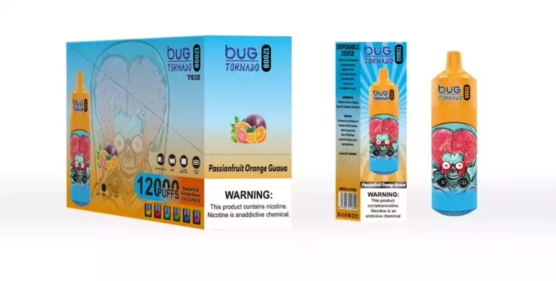 BUG 03 Sans Ecran 12000 Bouffées Caractéristiques Mesh Coil 16ml E Liquid 2 Nicotine Type C Rechargeable LED Display RGB Light With Lanyard 6
