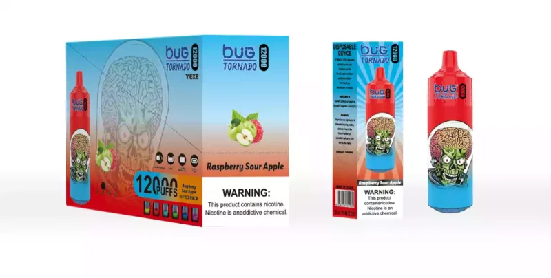 BUG 03 Sans Ecran 12000 Bouffées Caractéristiques Mesh Coil 16ml E Liquid 2 Nicotine Type C Rechargeable LED Display RGB Light Avec Lanyard 7