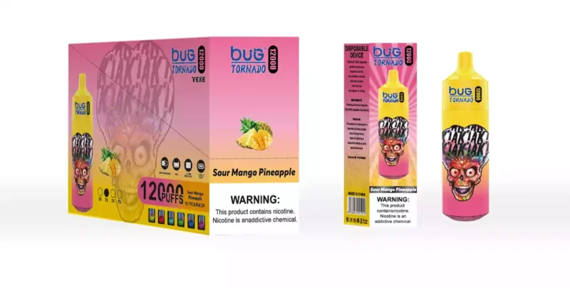 BUG 03 Sans Ecran 12000 Bouffées Caractéristiques Mesh Coil 16ml E Liquid 2 Nicotine Type C Rechargeable LED Display RGB Light With Lanyard 8