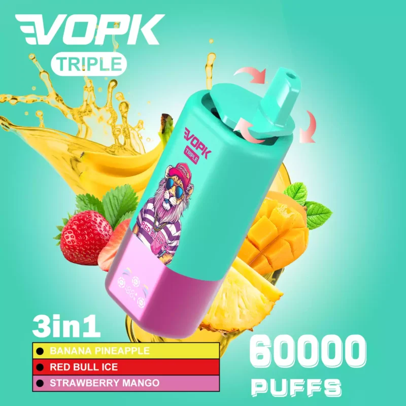 VOPK TRIPE 60000 Puff offre la commutazione a triplo sapore e la bobina a rete per un'esperienza di svapo premium 2 1